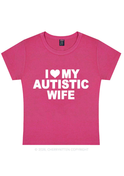 I Love My Autistic Wife Y2K Baby Tee Cherrykitten