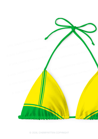 Yellow Green Flame Y2K Print Bikini Set Cherrykitten