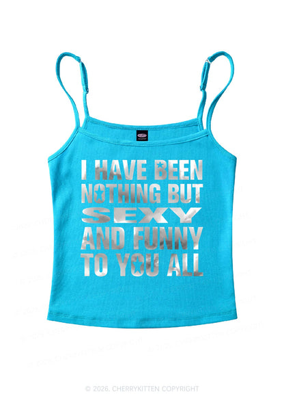 I Have Been Nothing Silver Foil Printed Y2K Spaghetti Strap Cami Cherrykitten