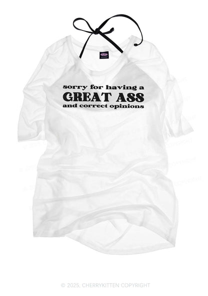Sorry For Having Great Axx Y2K Sheer Boyfriend Tee Cherrykitten