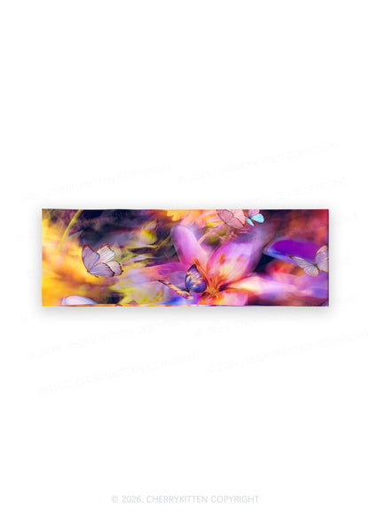 Purple Floral Butterfly Y2K Print Headband Cherrykitten