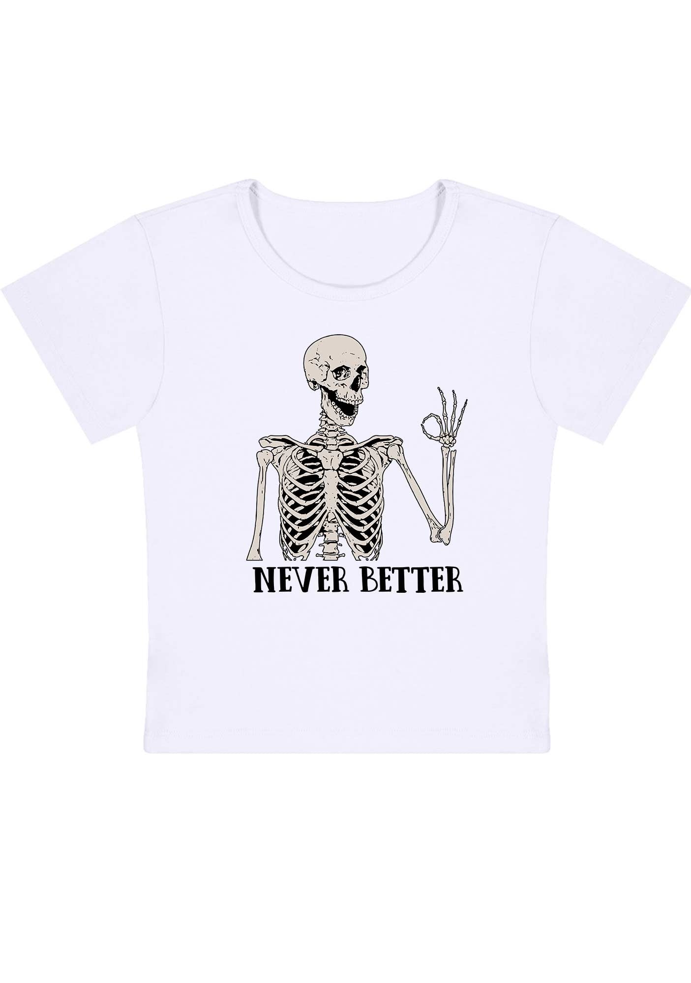 Halloween Skeletons Never Better Y2K Baby Tee