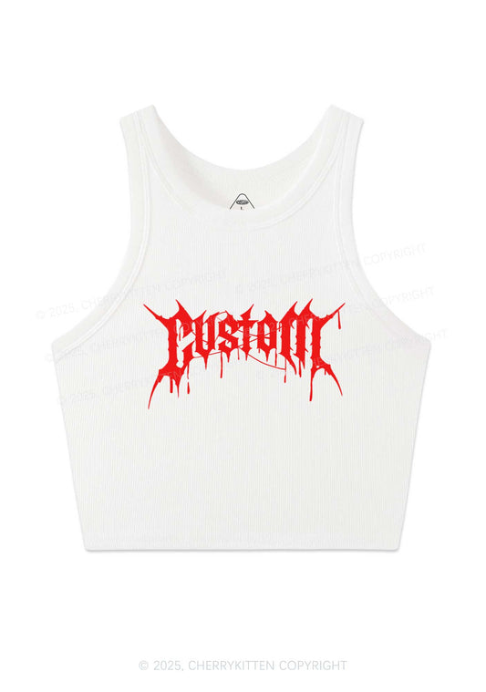 Custom Font Art Y2K Crop Tank Top Cherrykitten