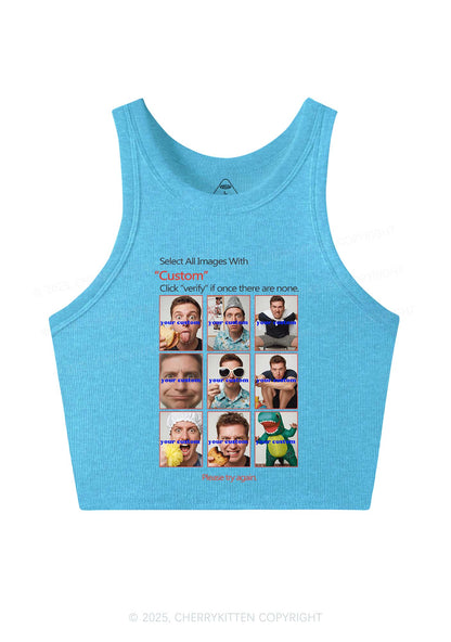Custom Photo Verification Code Y2K Crop Tank Top Cherrykitten