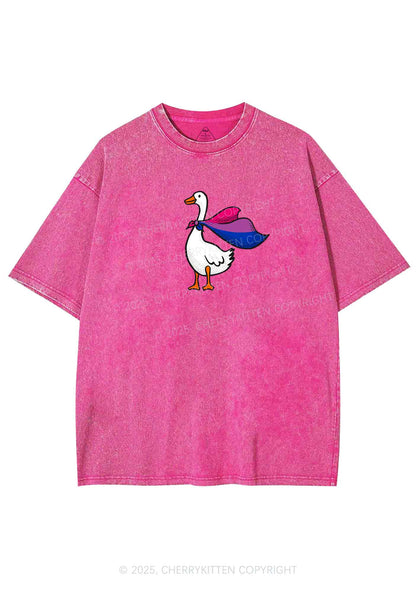 Bisexual Goose Pride Y2K Shirts Washed Tee Cherrykitten