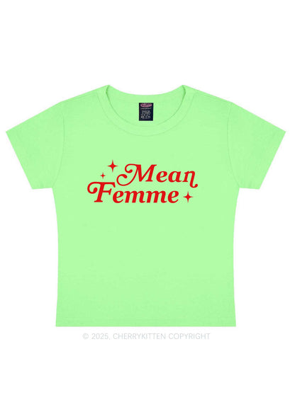Mean Femme Pride Y2K Baby Tee Cherrykitten
