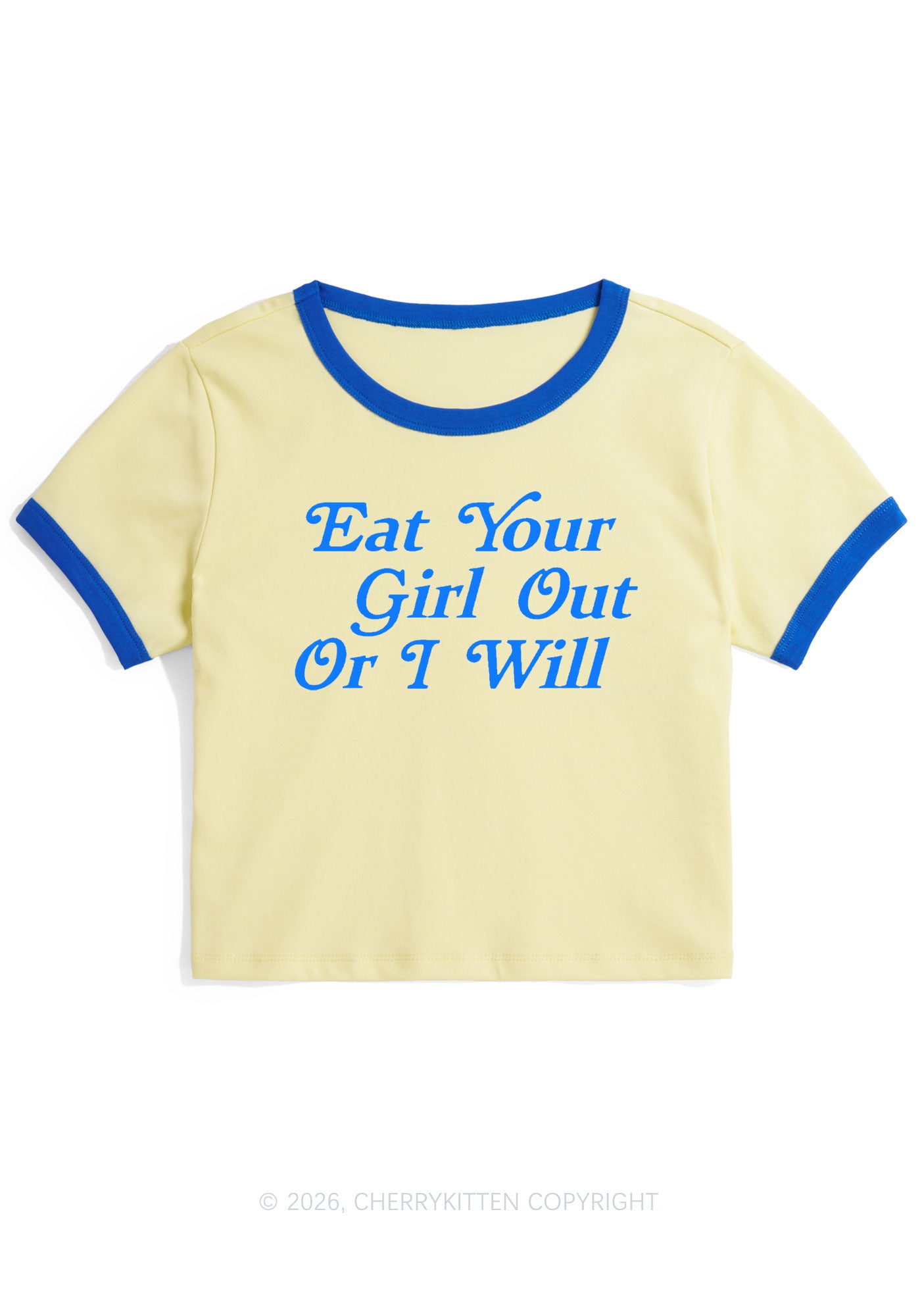 Eat Your Girl Out Y2K Ringer Tee Cherrykitten