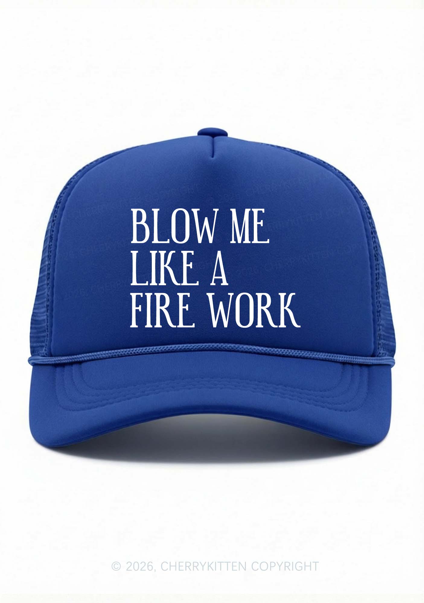 Blow Me Like Fire Work Y2K Trucker Hat Cherrykitten