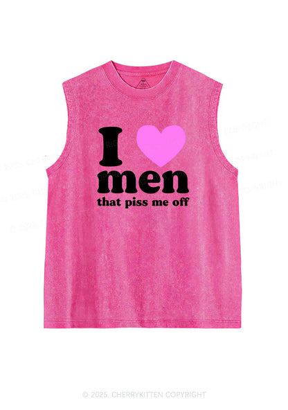 I Love Men Piss Me Off Y2K Washed Muscle Tank Cherrykitten
