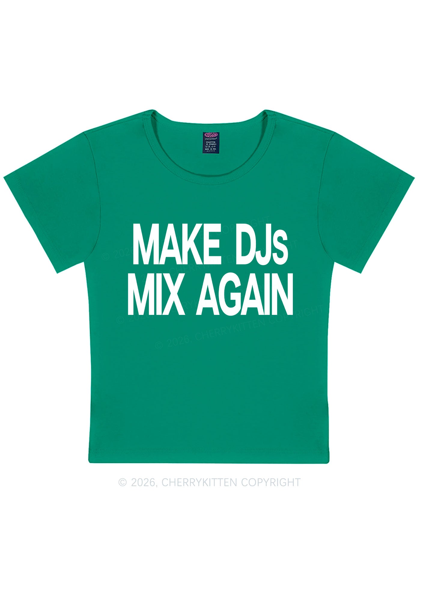 Make DJs Mix Again Y2K Baby Tee Cherrykitten