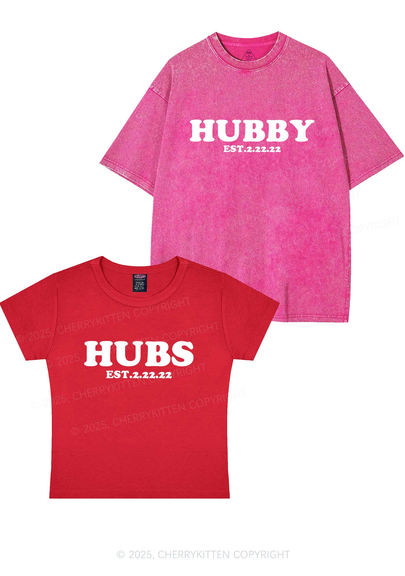 Hubs Hubby Y2K Valentine's Day Couple Shirt Cherrykitten