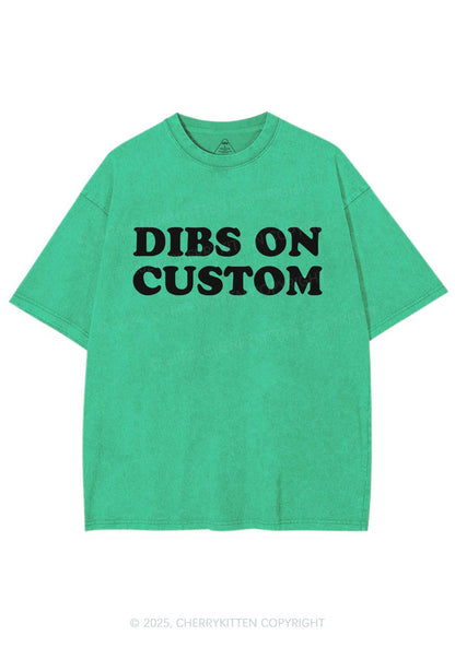 Dibs On Custom Y2K Shirts Washed Tee Cherrykitten