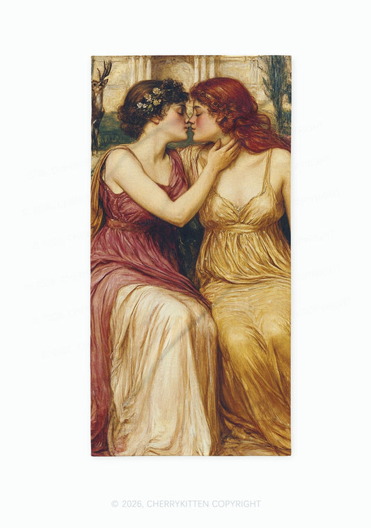 Lesbian Girlfriend Pride Y2K Beach Towel Cherrykitten