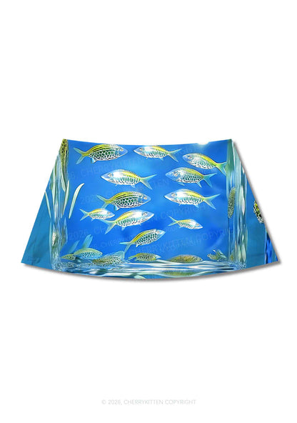 Undersea Fish Y2K Print Mini Skirt Cherrykitten