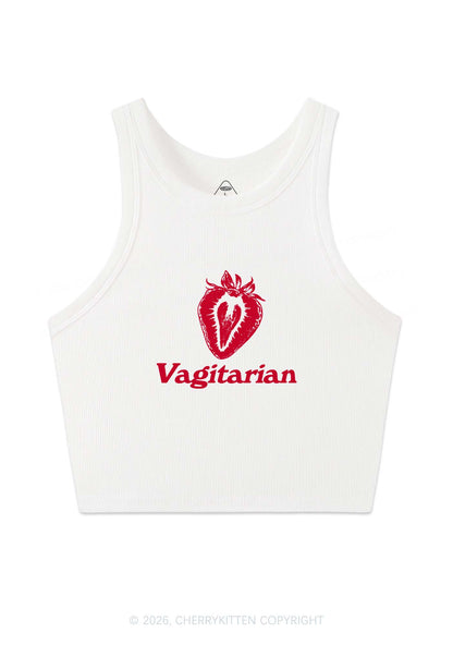 Vagitarian Strawberry Pride Y2K Crop Tank Top Cherrykitten