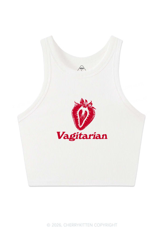 Vagitarian Strawberry Pride Y2K Crop Tank Top Cherrykitten