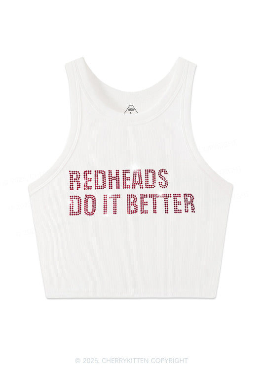 Rhinestone Redheads Do It Better Y2K Crop Tank Top Cherrykitten