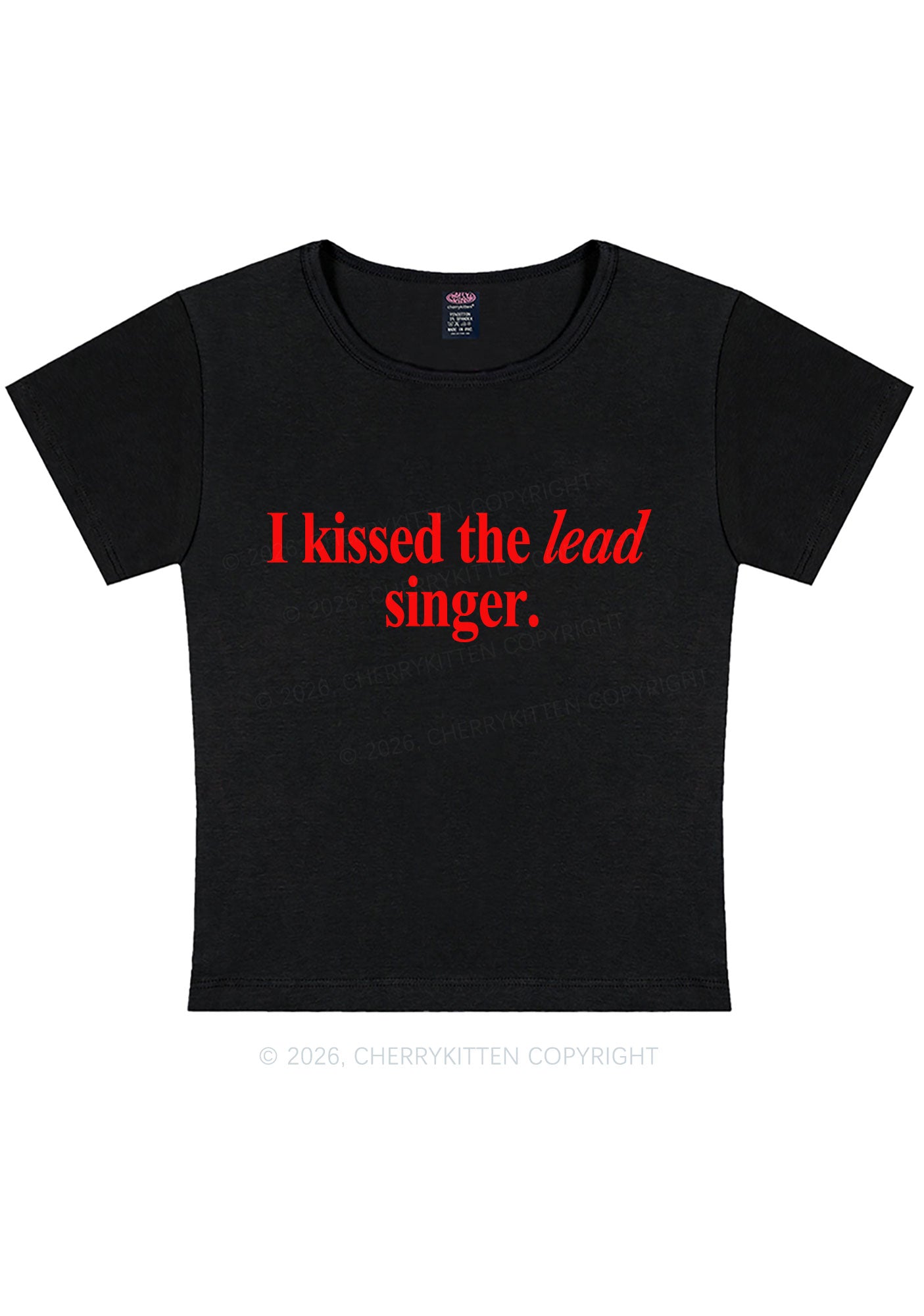 I Kissed The Lead Singer Y2K Baby Tee Cherrykitten