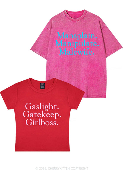 Girlboss Malewife Valentine's Day Y2K Valentine's Day Couple Shirt Cherrykitten