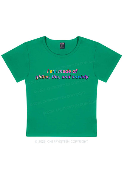 Made Of Glitter And Anxiety Y2K Baby Tee Cherrykitten