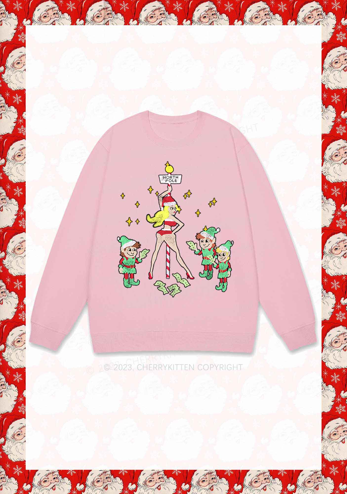 North Pole Dancing Christmas Girl Y2K Sweatshirt Cherrykitten