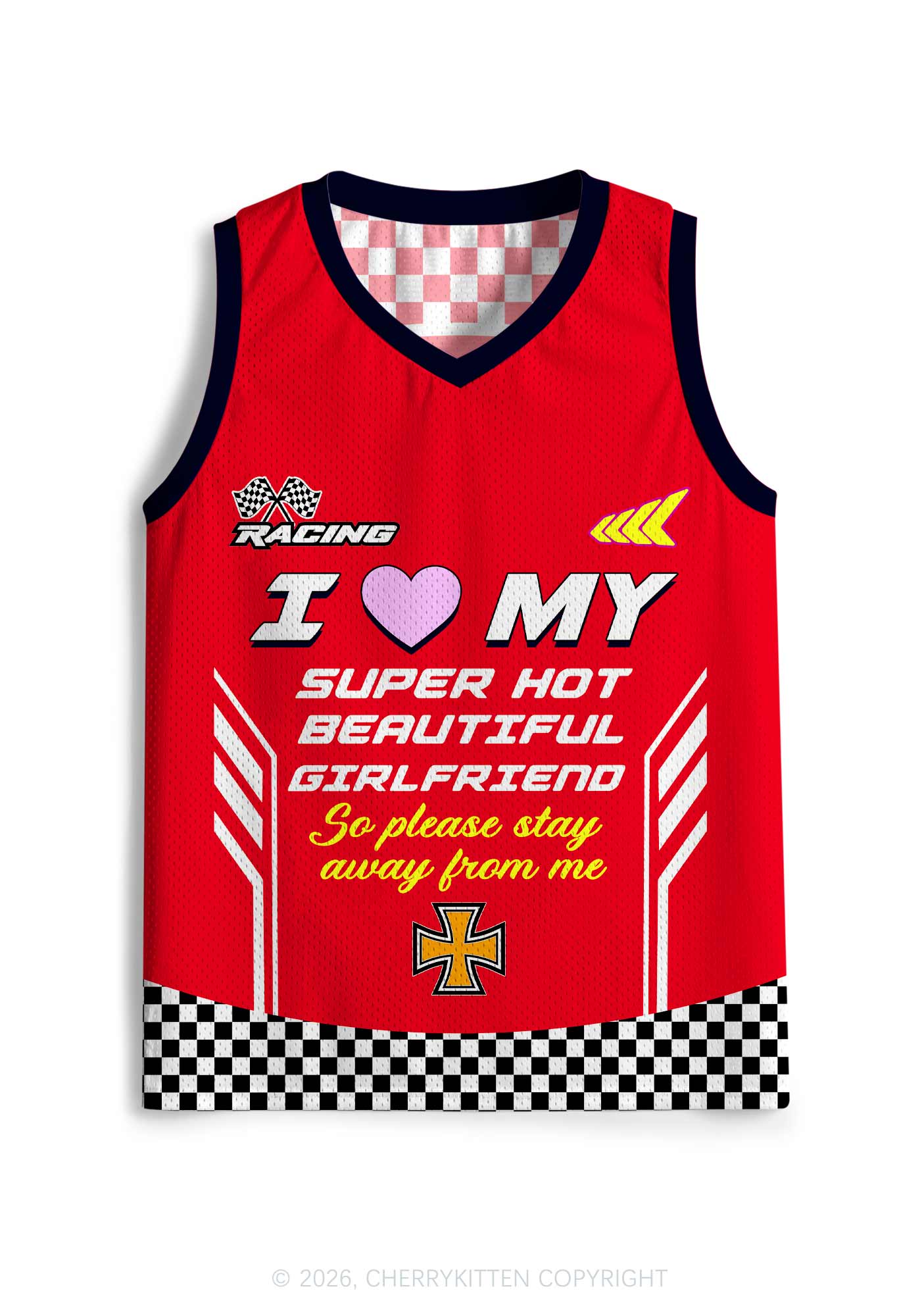 I Love My Super Hot GF Y2K Sport Jersey Tank Cherrykitten