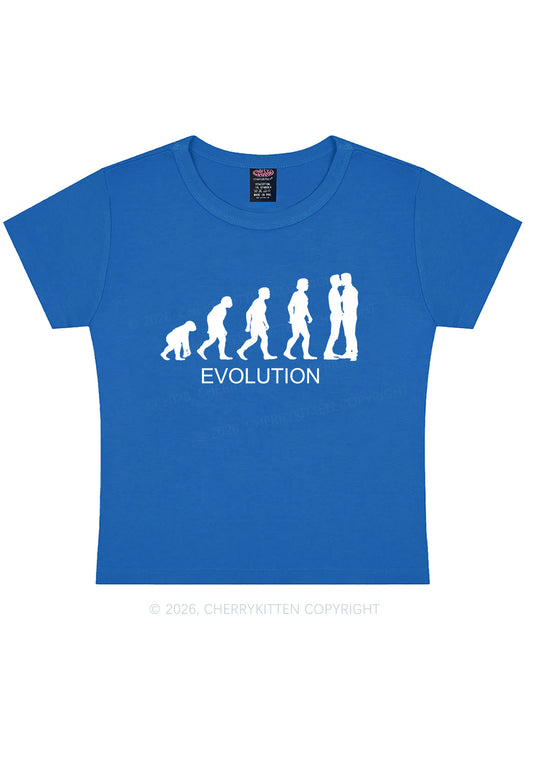 Gay Evolution Pride Y2K Baby Tee Cherrykitten