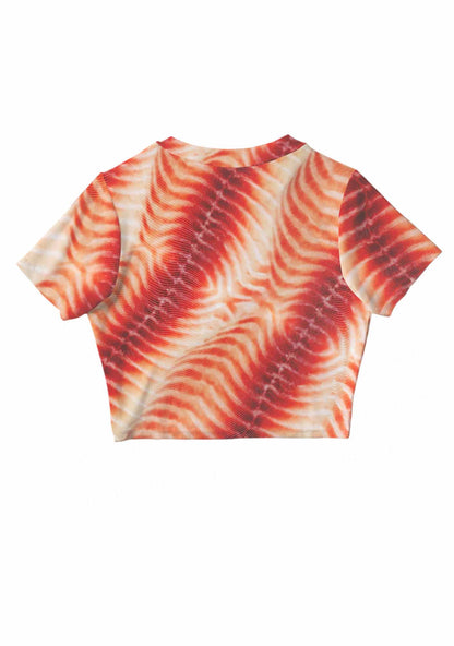 Pork Belly Texture Y2K Mesh Crop Top Cherrykitten