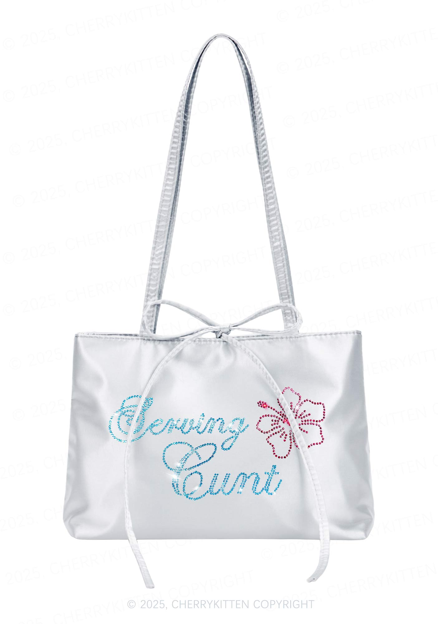Rhinestone Serving Cxxt Y2K Satin Bags Cherrykitten