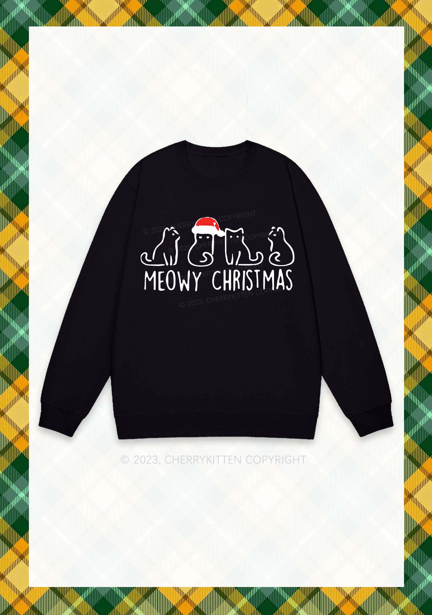 Meowy Christmas Y2K Sweatshirt Cherrykitten