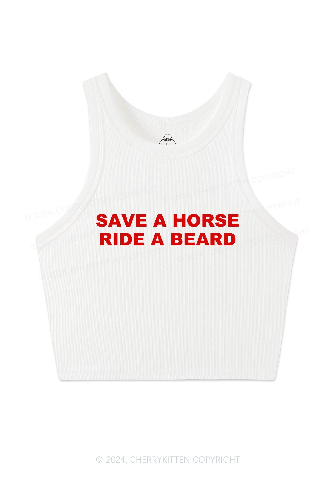 Ride A Beard Y2K Crop Tank Top Cherrykitten