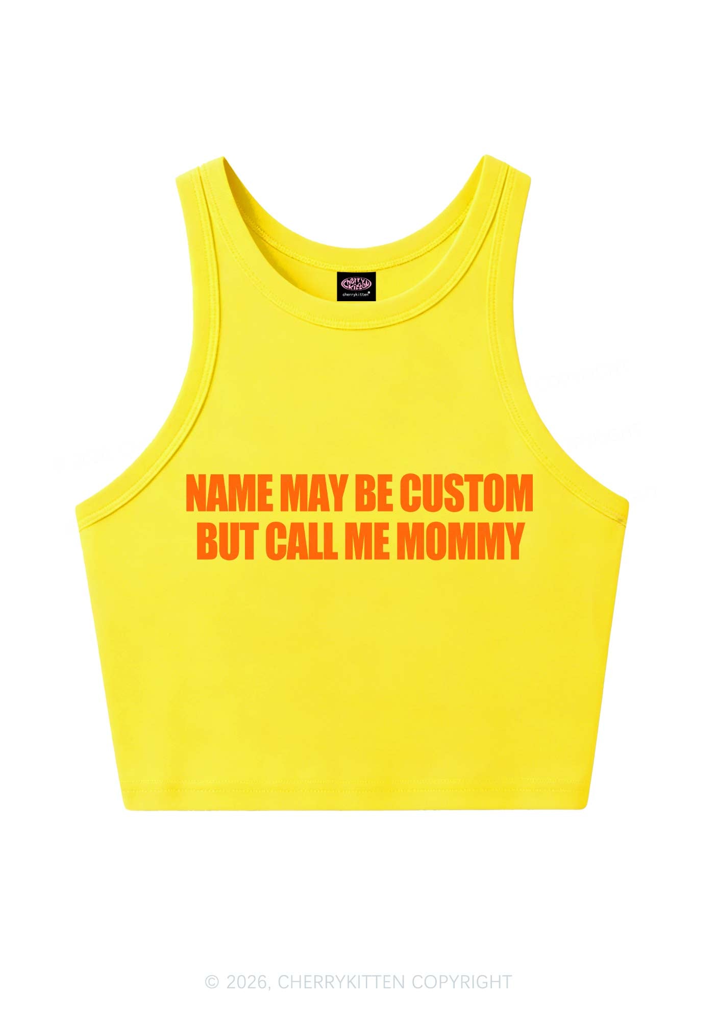 Custom Name Call Me Mommy Y2K Crop Tank Top Cherrykitten