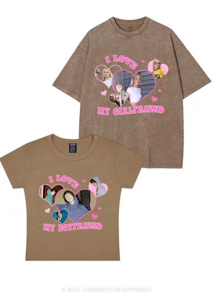 Custom GF BF Photo Y2K Valentine's Day Couple Shirt Cherrykitten
