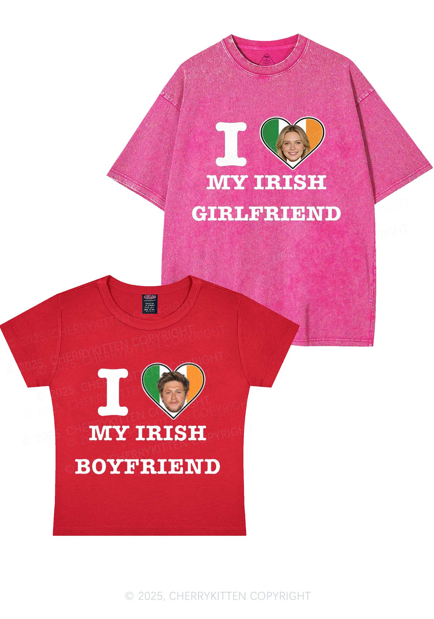 Custom My Irish BF GF Y2K Valentine's Day Couple Shirt Cherrykitten
