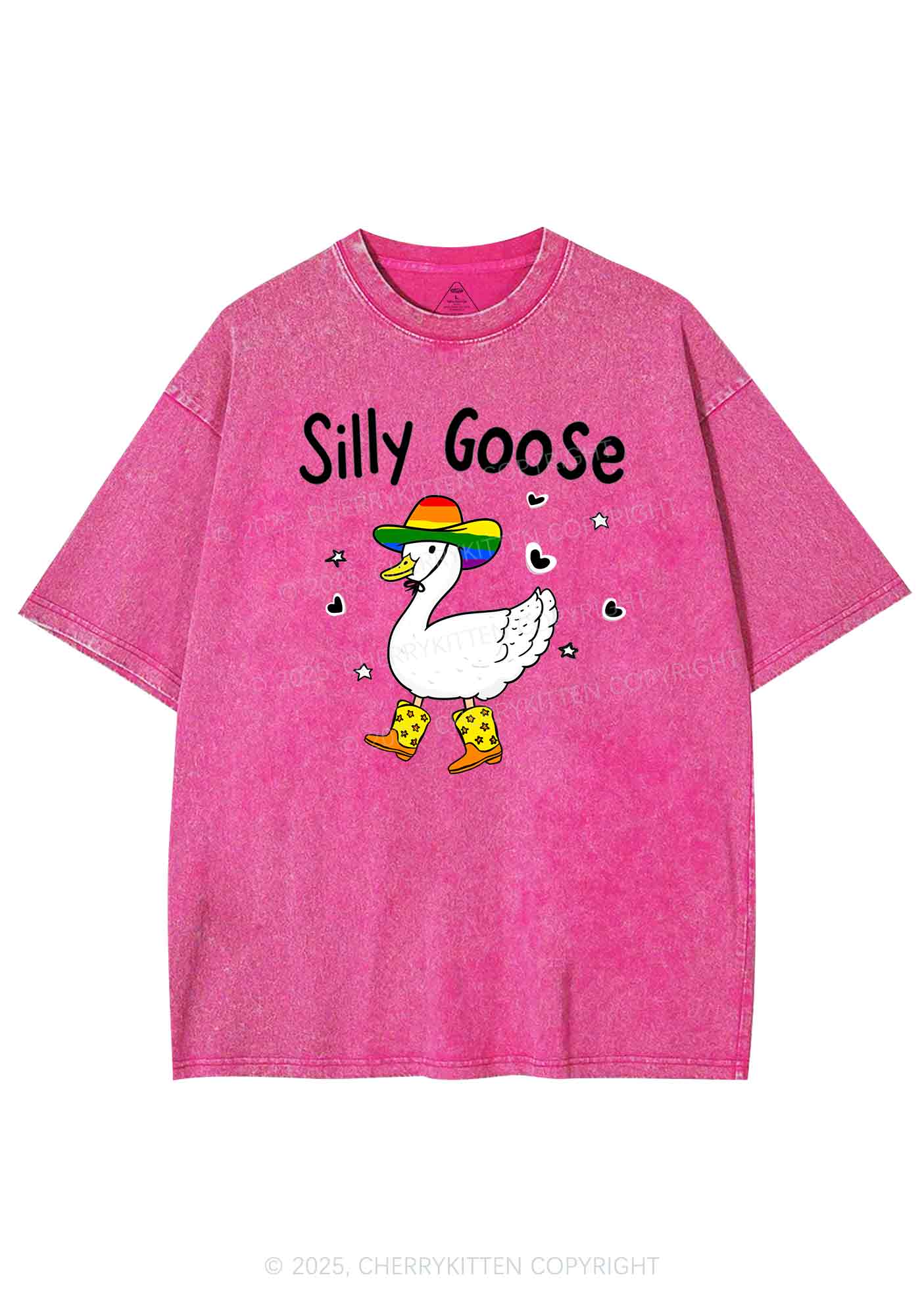 Silly Goose Pride Y2K Shirts Washed Tee Cherrykitten