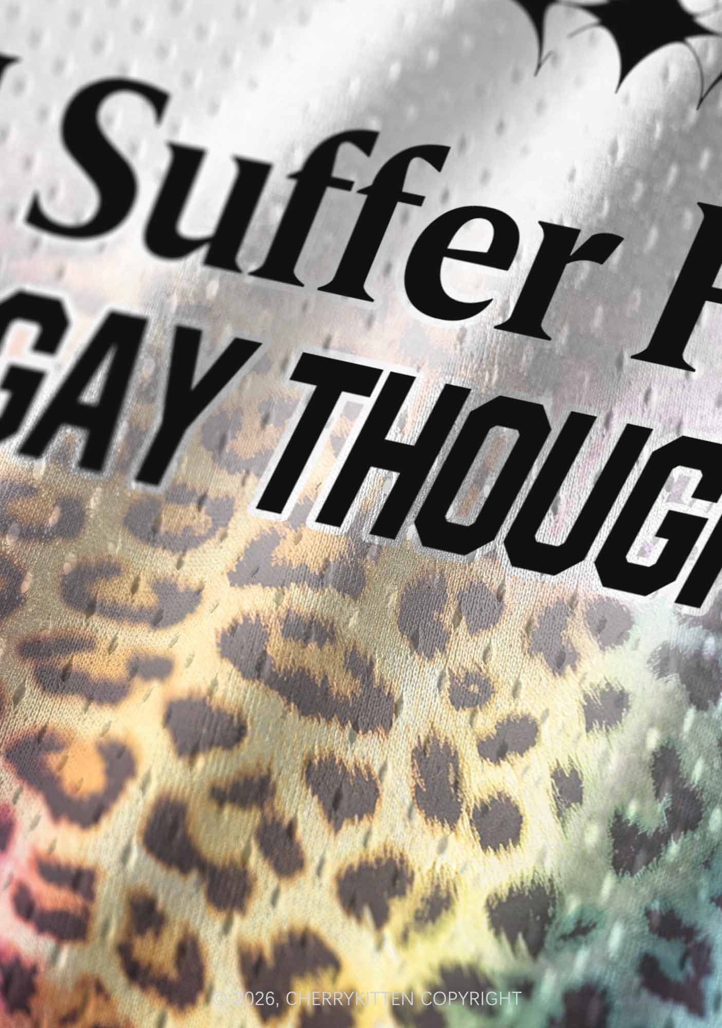 Rainbow Leopard Gay Thoughts Pride Y2K Sport Jersey Tank Cherrykitten