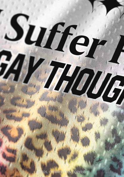 Rainbow Leopard Gay Thoughts Pride Y2K Sport Jersey Tank Cherrykitten
