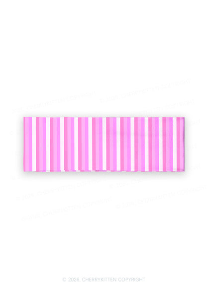 Pink Vertical Stripe Y2K Print Headband Cherrykitten