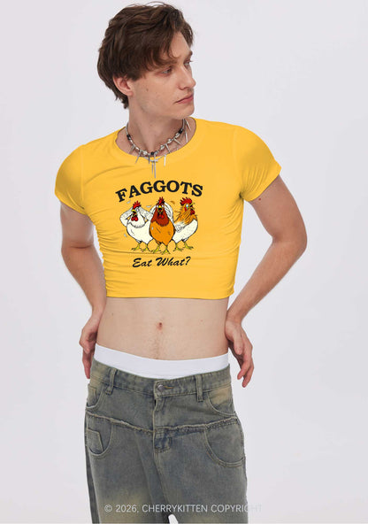 Faggots Eat What Pride Y2K Baby Tee Cherrykitten