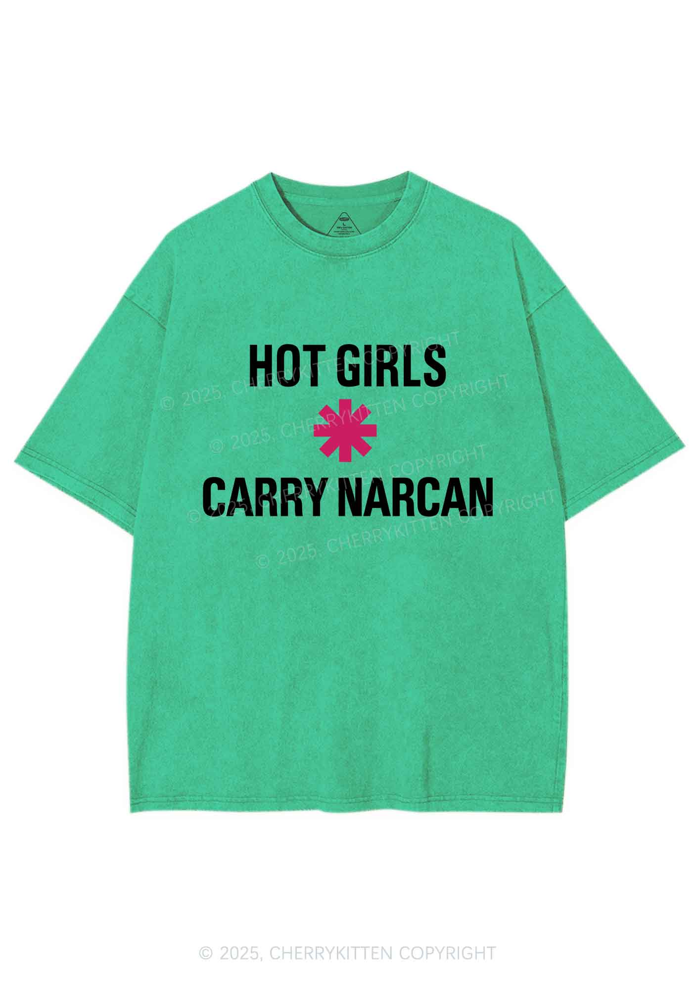 Hot Girls Carry Nxrcan Y2K Shirts Washed Tee Cherrykitten