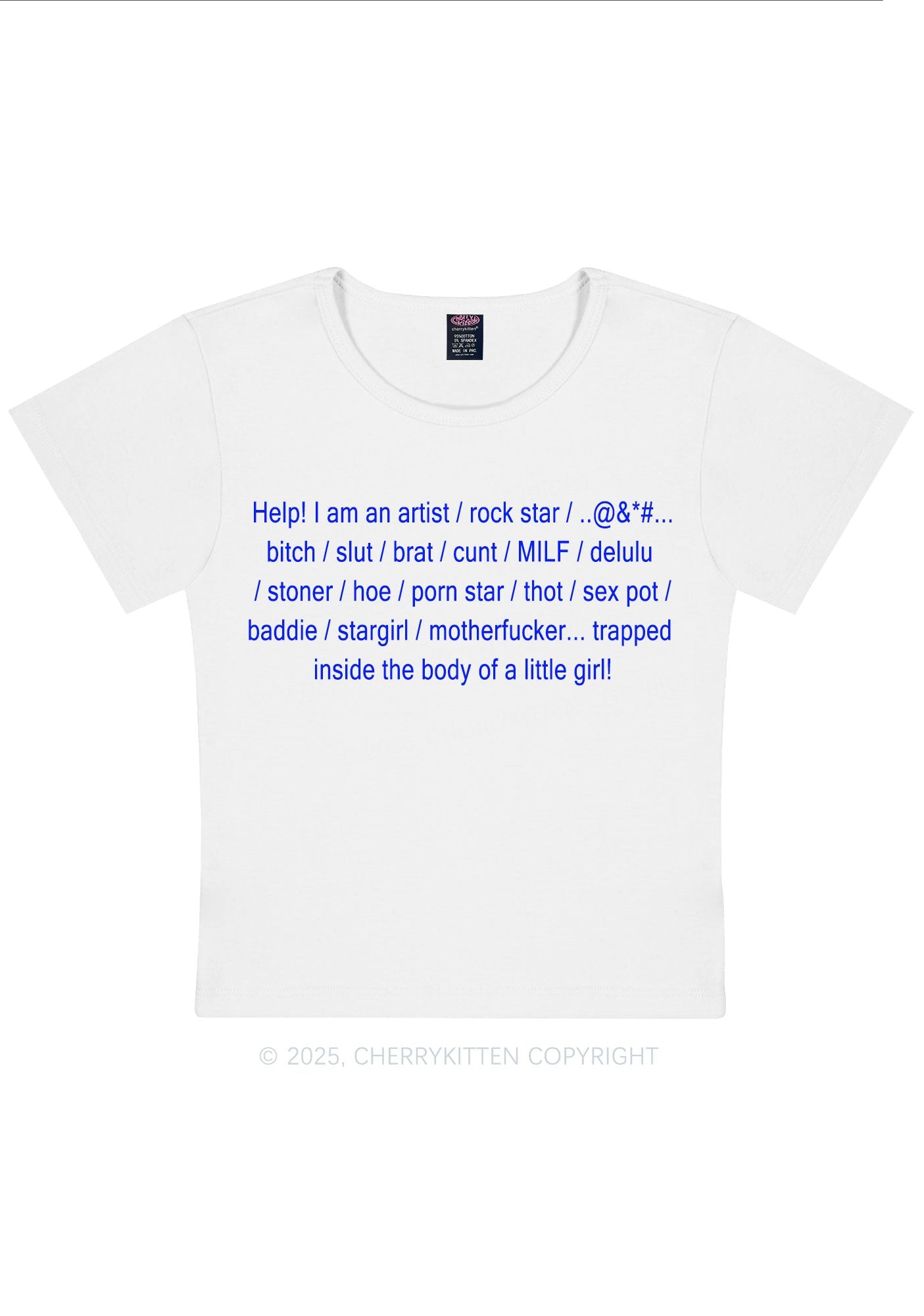 Help Little Girl Y2K Baby Tee Cherrykitten