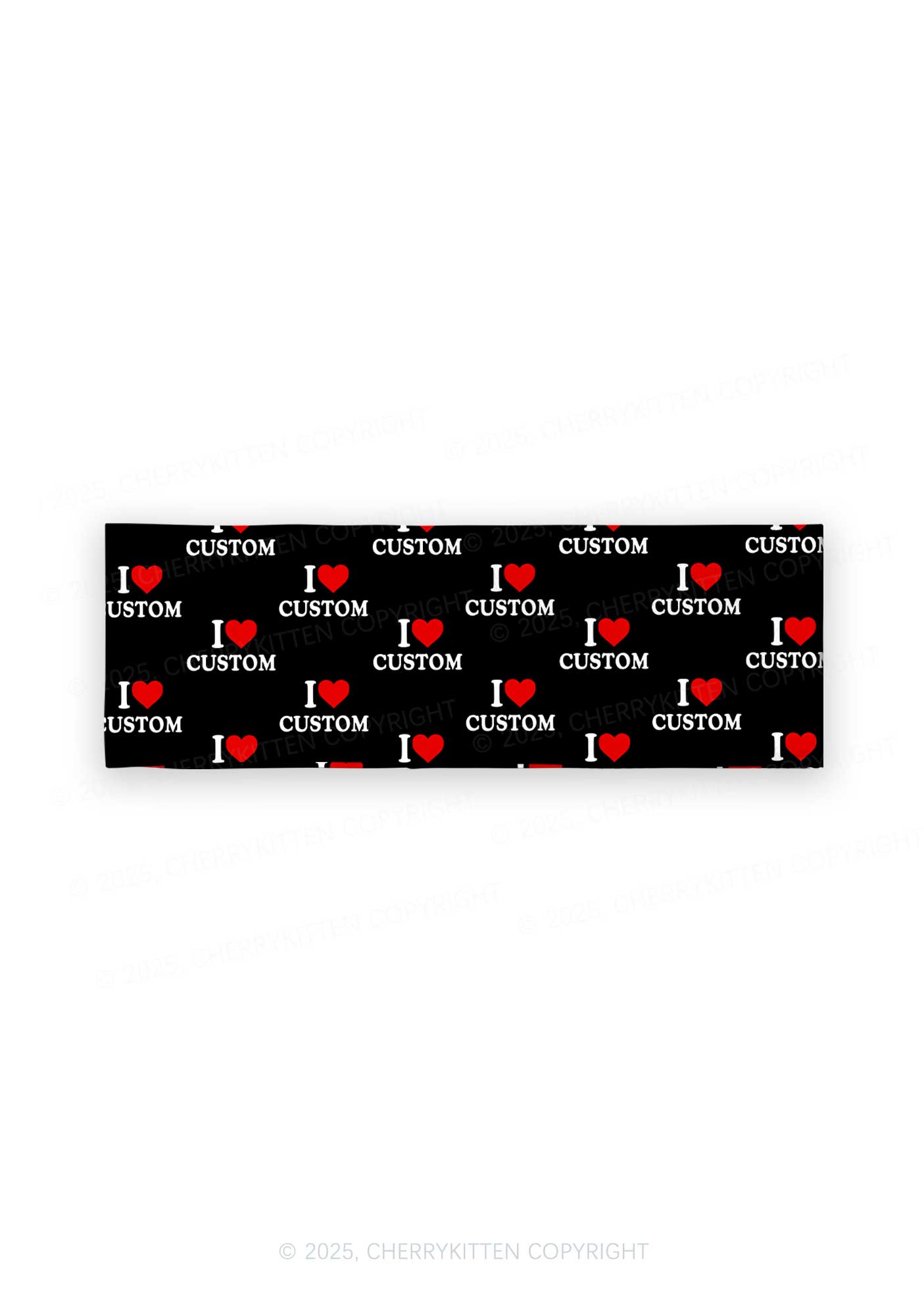 I Love Custom Valentine's Day Y2K Print Headband Cherrykitten