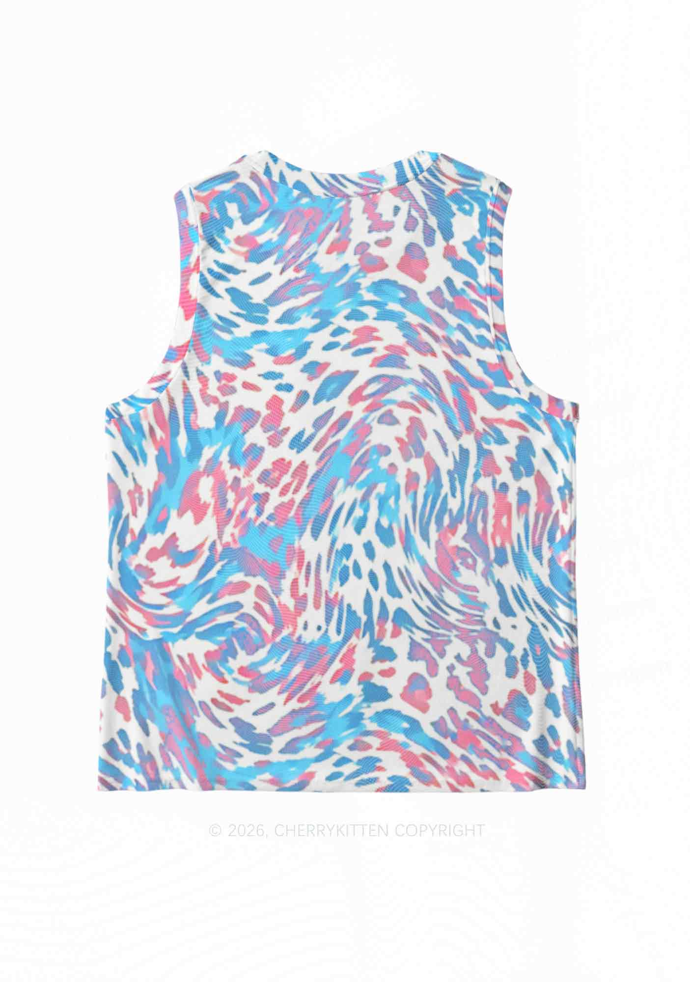 Trans Leopard Pride Y2K Mesh Muscle Tank Cherrykitten
