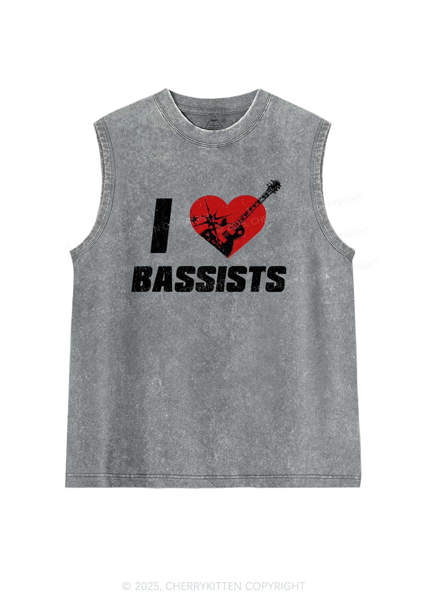 I Love Bassists Y2K Washed Muscle Tank Cherrykitten