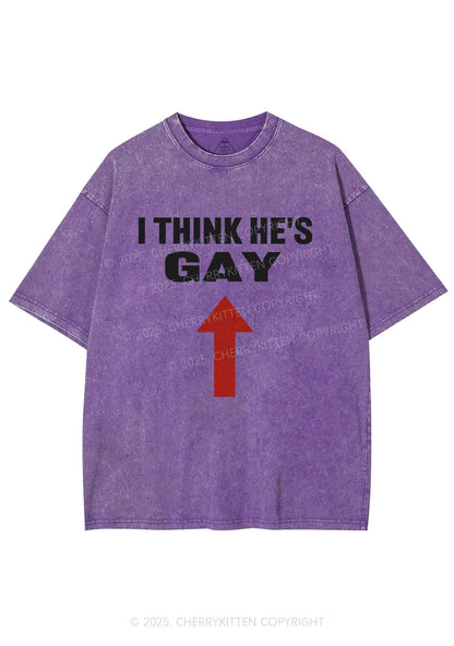 He Is Gay Y2K Shirts Washed Tee Cherrykitten