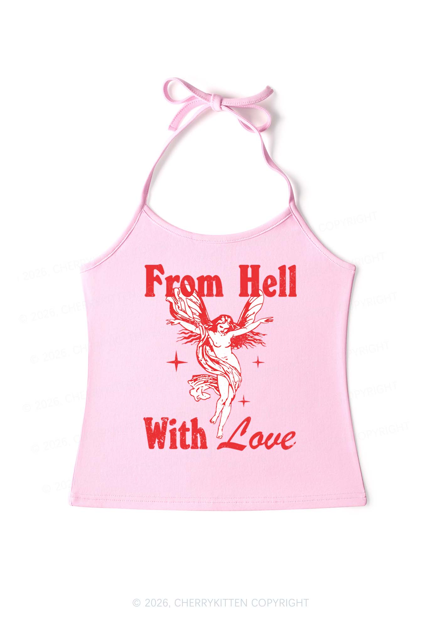 From Hall With Love Y2K Halter Neck Cami Cherrykitten