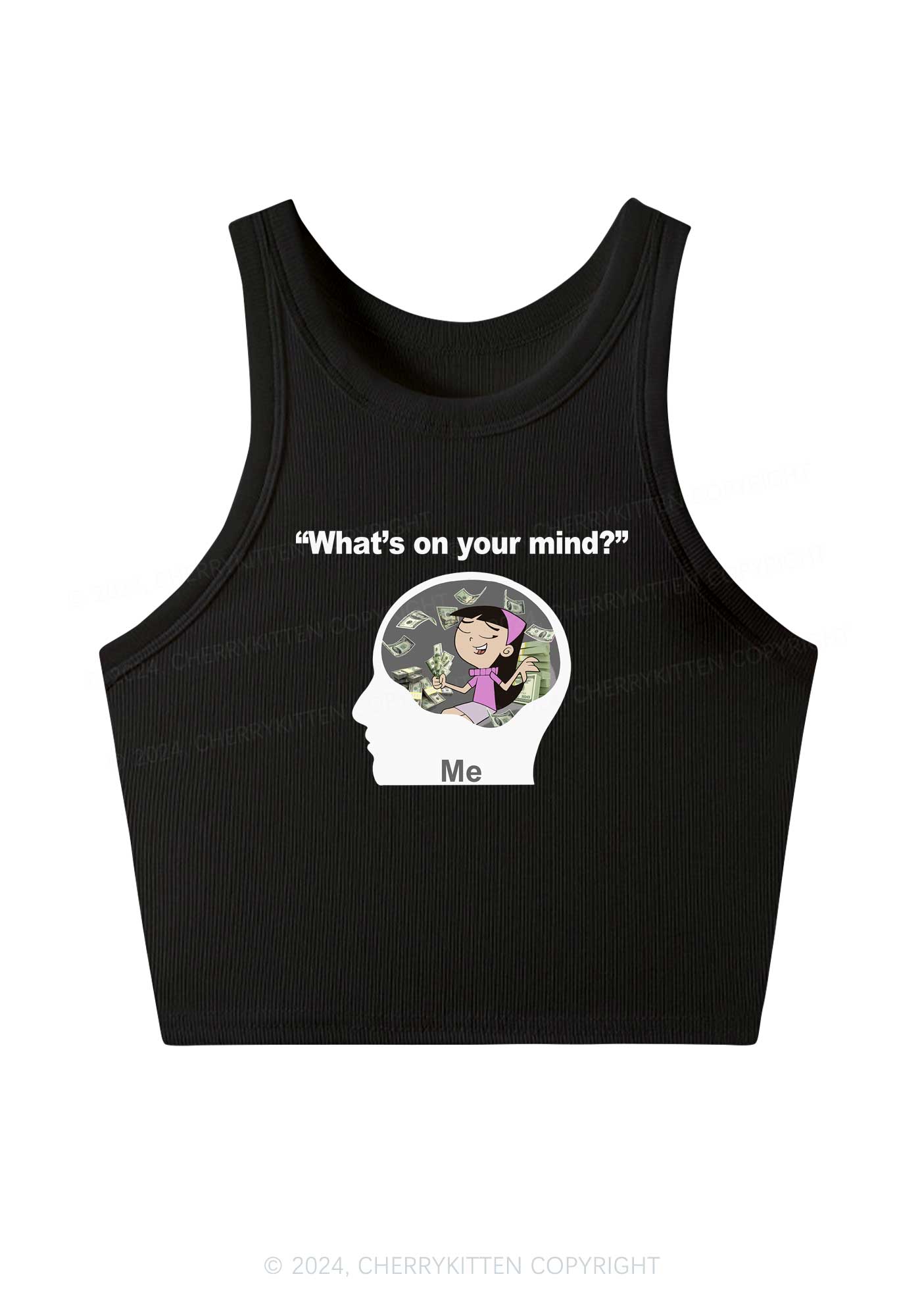 What's On Your Mind Y2K Crop Tank Top Cherrykitten