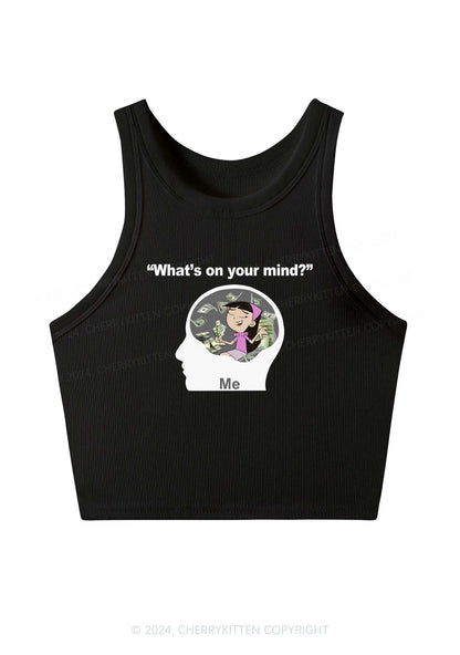 What's On Your Mind Y2K Crop Tank Top Cherrykitten