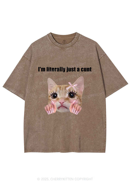 Im Literally Cxxt Y2K Shirts Washed Tee Cherrykitten
