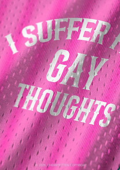 Pink Green Gay Thoughts Pride Y2K Sport Jersey Tank Cherrykitten